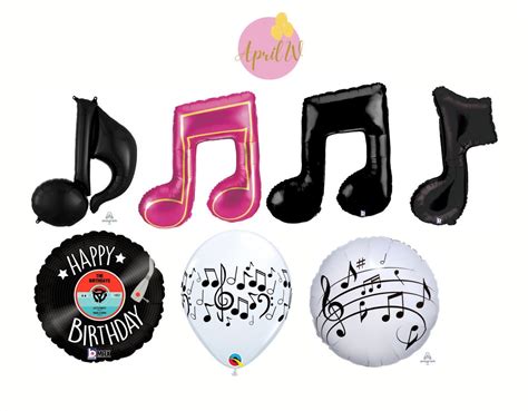 40 Jumbo Music Note Balloonpink Foil Shape Music Etsy