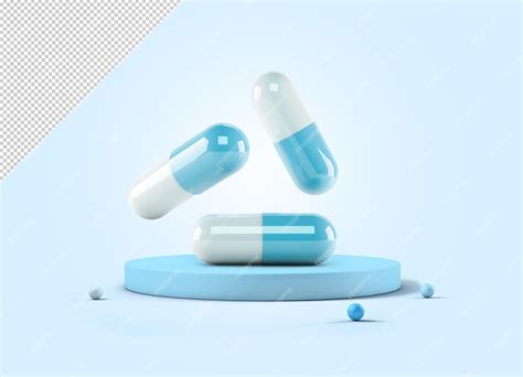 Premium Psd Medicine Capsules Mockup On A Pedestal