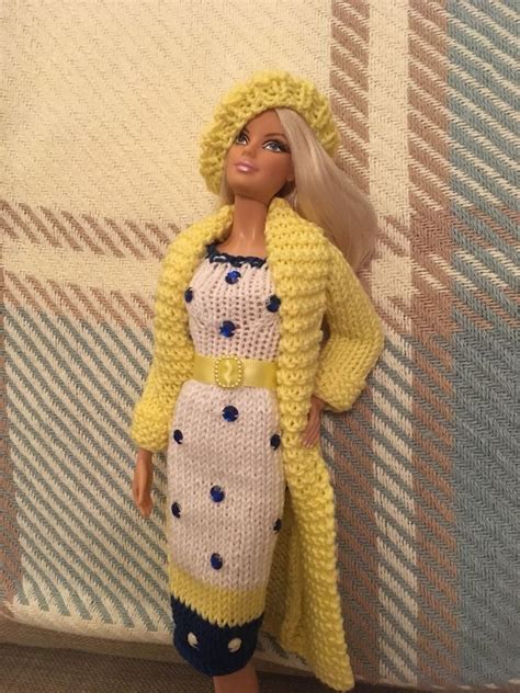 Hand Knitted Barbie Doll Clothes Outfit Crochet Barbie Clothes