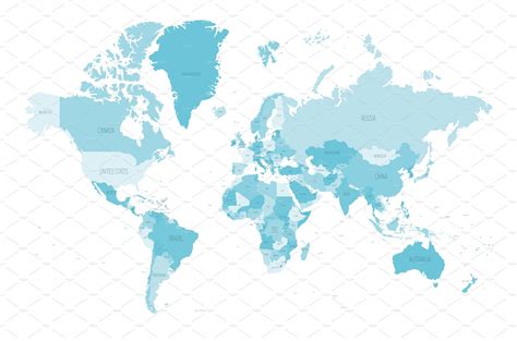 Blue Political Map Of World By Petr Polák On Dribbble