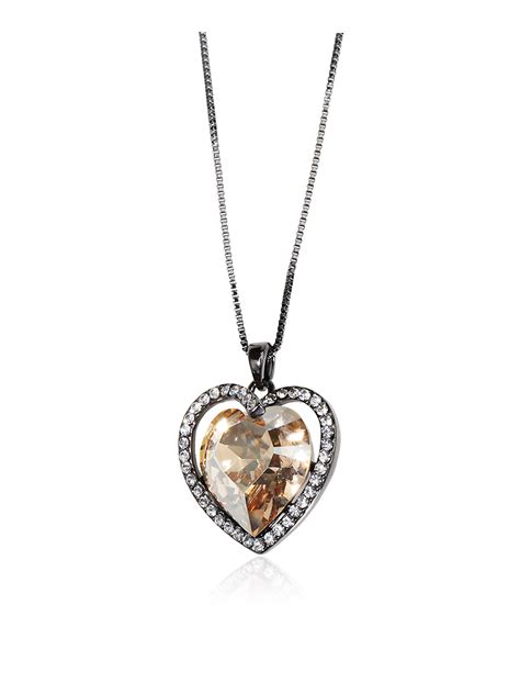 Heart Shaped Crystal Swarovski Element Crystal Necklace 1000028961