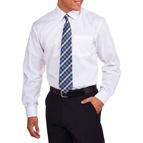 Mens 2 Piece Solid Dress Shirt And Tie Set