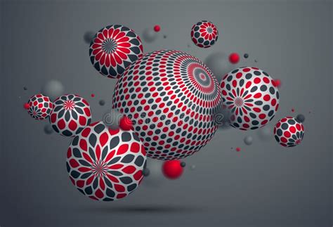 Abstract Spheres Vector Background Composition Of Flying Balls