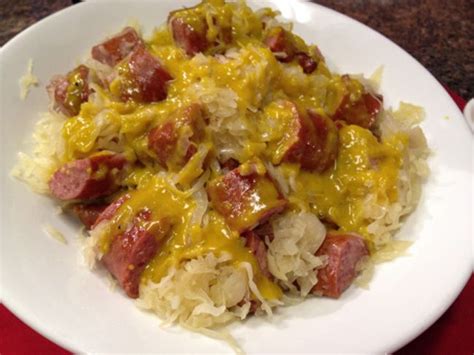 Sauerkraut and sliced apples complement the kielbasa in this tasty slow dish you can start in the morning and enjoy. Print Kielbasa & Sauerkraut with Honey Mustard Sauce ...