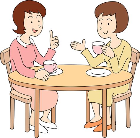 Women Are Talking In A Cafe Clipart Free Download Transparent Png