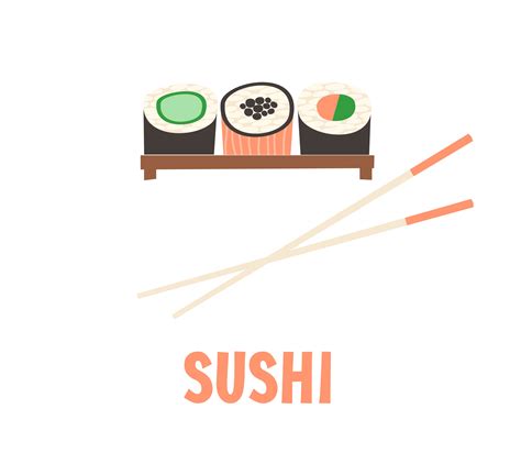 Sushi Japanese Food Sushi Roll Vector Illustration 289984 Vector Art