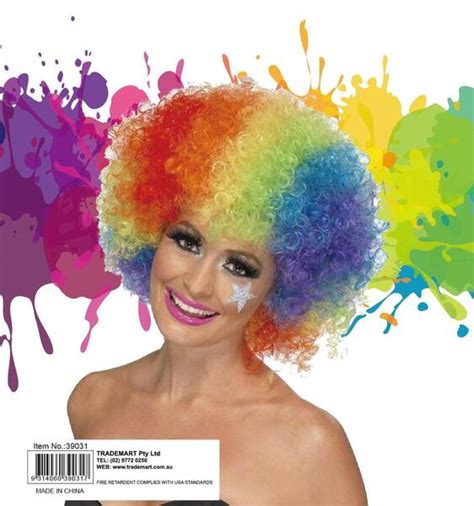Rainbow Afro Clown Wig Shop 10000 Party Products Online Or In Store
