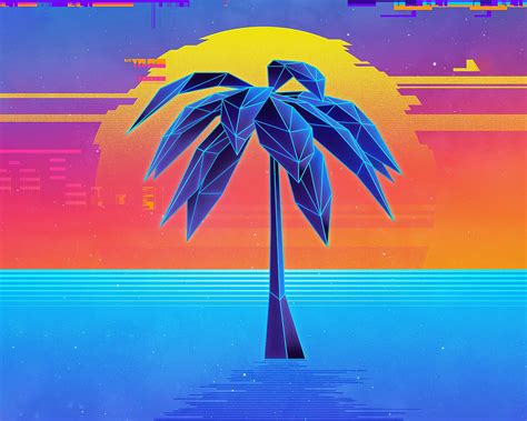 1280x1024 Palm Tree Retro Synthwave 4k 1280x1024 Resolution Hd 4k