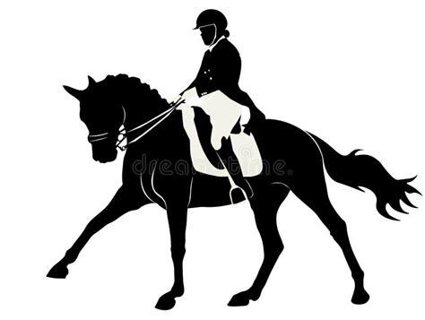 Dressage Horse Silhouette ~ Stock Image Illustration Of Female