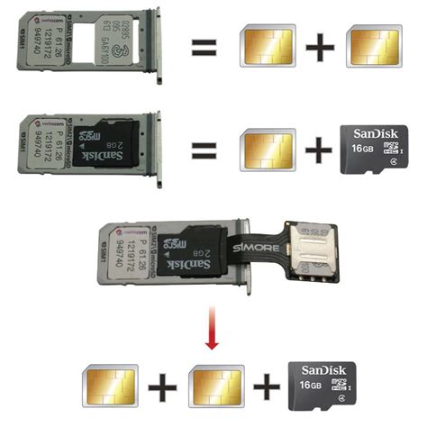 Sim Cards And Micro Sd Card Extension Adapter For Hybrid Dual Sim Slot