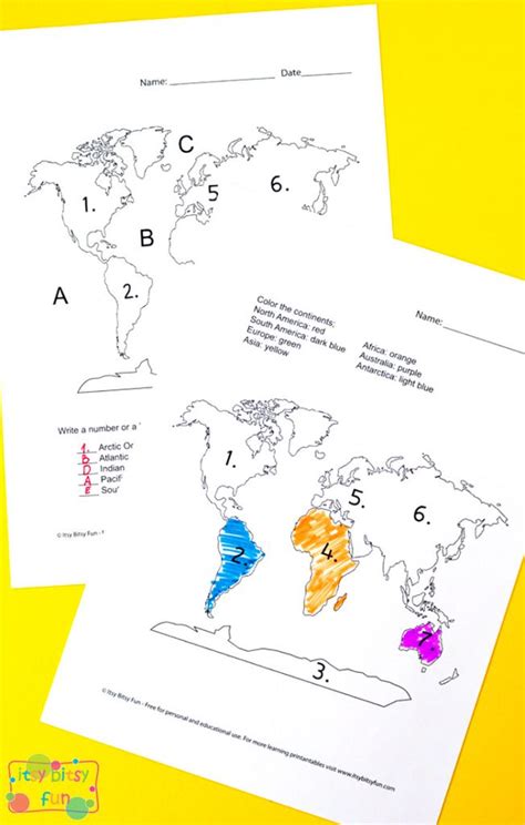 Blank Map Of 7 Continents And 5 Oceans Pdf