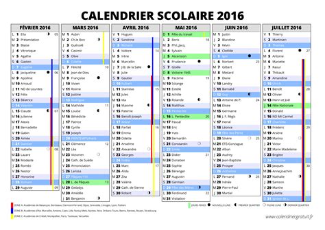 Calendrier Des Vacances Scolaires 2015 2016
