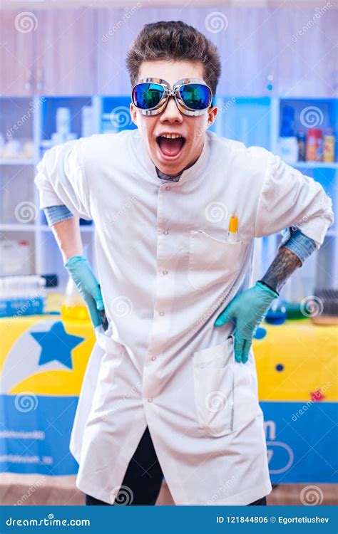 Excited Scientist In Lab Stock Photo Image Of Discovering 121844806