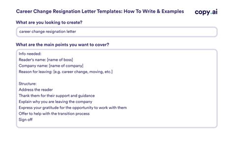 Career Change Resignation Letter Templates How To Write And Examples