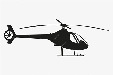 Premium Vector Light Utility Helicopter Silhouette Civil Aircraft