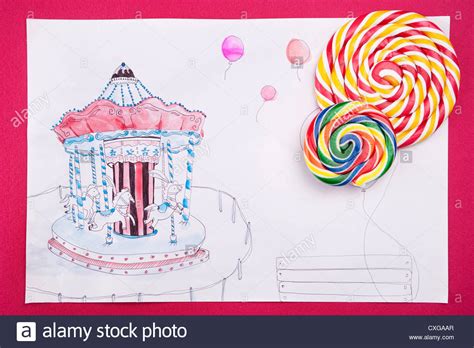 merry-go-around and lollipops Stock Photo: 50761167 - Alamy