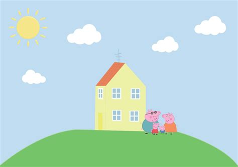 Peppa is a loveable, cheeky little piggy who lives with her little brother george, mummy pig and. Peppa Pig House Wallpapers - Wallpaper Cave