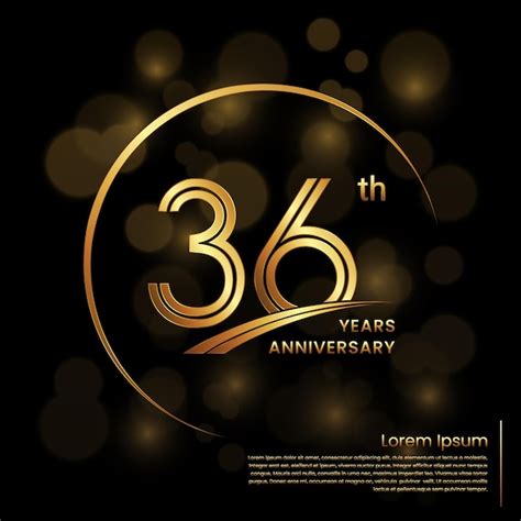 Premium Vector 36th Anniversary Logo Design With Double Line Numbers