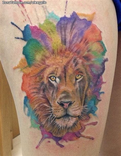 Tattoo Of Lions Animals Watercolor