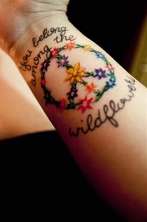 Hippie Peace Symbol Tattoo On Wrist Tattoos Book 65 000 Tattoos Designs
