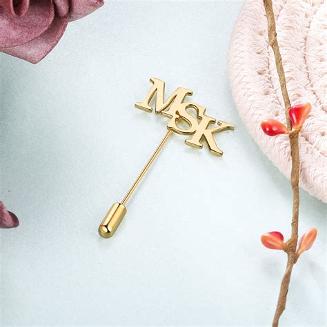 Personalized Initial Name Lapel Pin Gold Wedding Ts Etsy