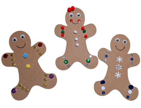 12 Gingerbread Men Paper Crafts For Kids Holiday Craft Kits Etsy