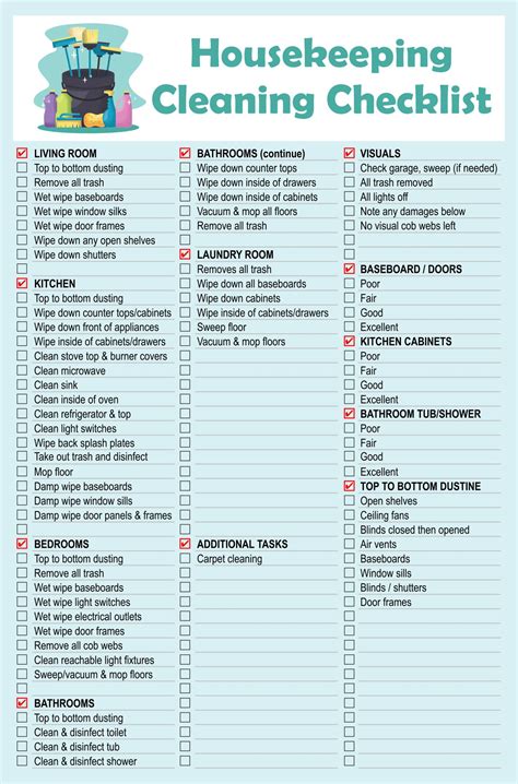 Printable Housekeeping Checklist