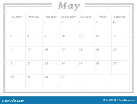 Maandelijkse Kalender Mei 2017 Stock Illustratie Illustration Of