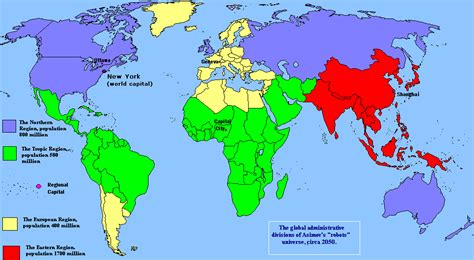 The World Divided Into Four Regions According To Maps On The Web
