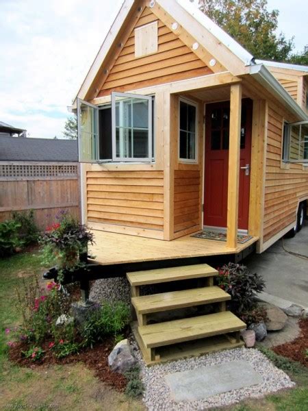 Tiny House With Porch Over Hitch Of Trailer Tiny House Pins