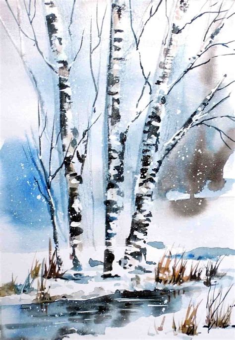 Snowflakes, white, and just a cozy atmosphere is what you want to portray if you are planning on a winter aesthetic. 40 Realistic But Easy Watercolor Painting Ideas You Haven't Seen Before