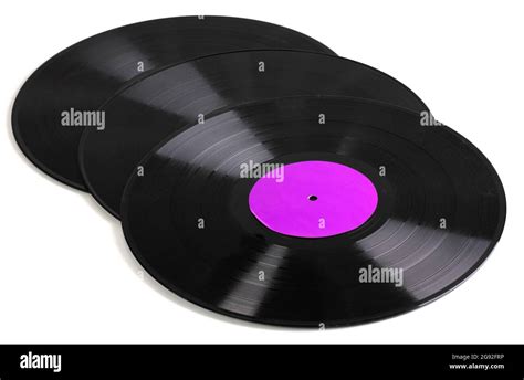 Black Vinyl Records Isolated On White Stock Photo Alamy
