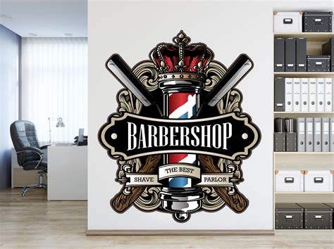 Barber Wall Decal Custom Barber Shop Wall Decor Man Salon Etsy Uk