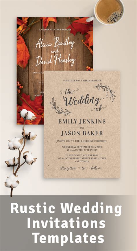 custom rustic wedding invitations illustrated wedding