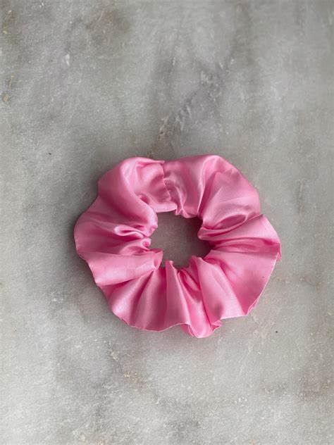 Handmade Pink Satin Scrunchie Hair Tie Hair Accessory Retro Etsy