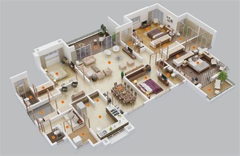 There are many options for configuration, so you easily make your living space exactly what you're hoping for. 4 Bedroom Apartment/House Plans