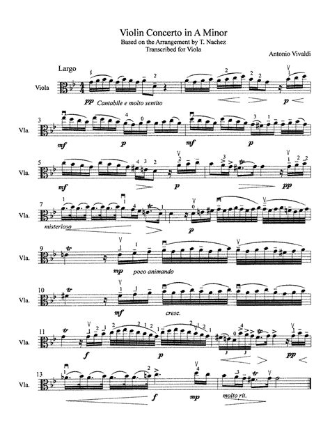 Violin Concerto In A Minor Rv 356 Vivaldi Antonio Imslp Free
