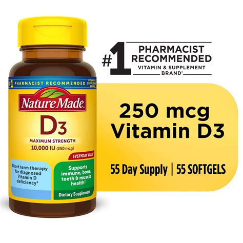 Nature Made Vitamin D3 10000 Iu Maximum Strength Softgels Dietary