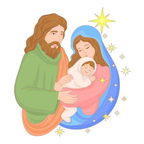 Christmas Nativity Scene With Baby Jesus Sleeping Mary And Joseph