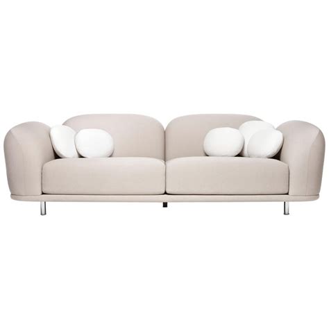 Moooi Cloud Sofa In Leather Or Fabric With Chromed Legs By Marcel