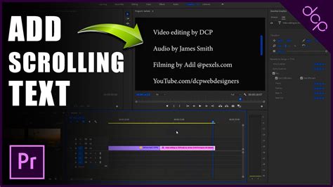 How To Add Scrolling Text In Premiere Pro End Credits Tutorial