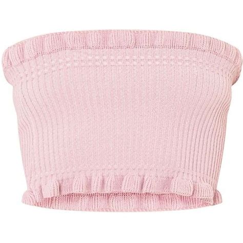 Brittnay Blush Ruffle Detail Knit Tube Top 477245 Vnd Liked On Polyvore Featuring Tops
