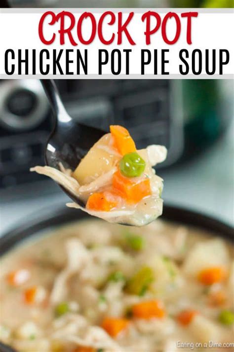This is the similar to the crock pot salsa chicken, but with the brand names we use and cream of celery soup instead of cream of mushroom. Crock Pot Chicken Pot Pie Soup | Recipe | Recipes, Soup ...