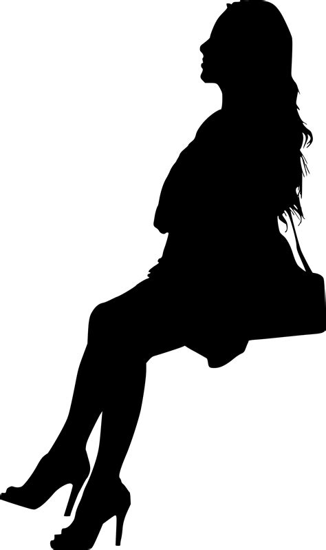 12 Woman Sitting Silhouette PNG Transparent OnlyGFX