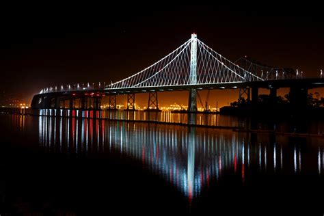Free Images Reflection Night Water Landmark Cantilever Bridge