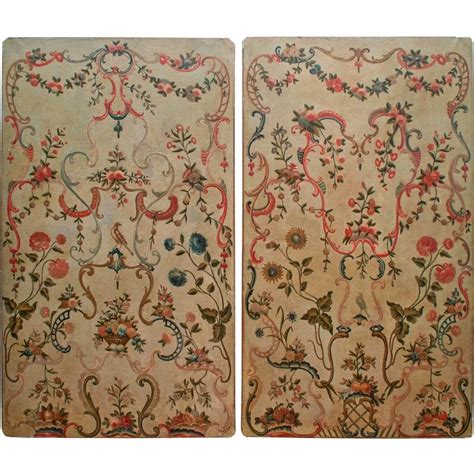 Antique Pair Of 87 French Painted Wall Panels From Hollisandknight On