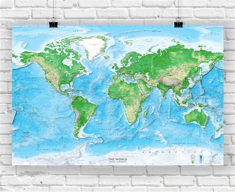 Detailed World Physical Wall Map Large Map Poster World Maps Online