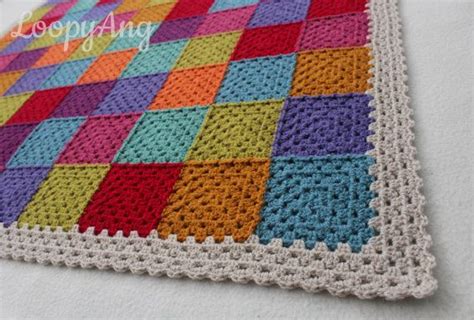 Crochet Patchwork Blanket Multicolour Granny Square Throw Etsy UK
