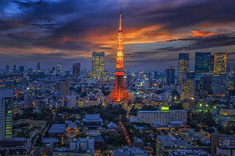 Hd Wallpaper 4k Tokyo Cityscape Skyline Japan Tokyo Tower