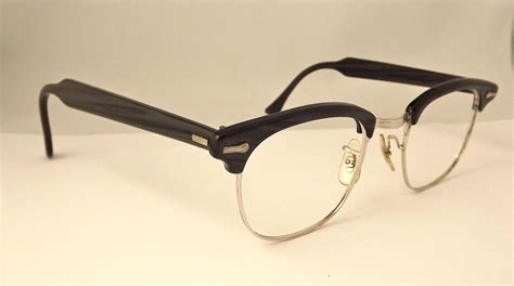 Clubmaster Style 1950s Mens Eyeglasses Black